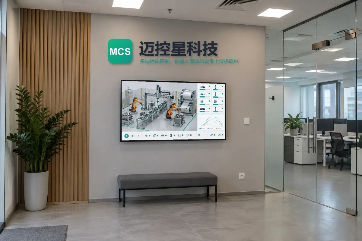 新办公室门厅设计方案：logo 墙与上位机软件大屏